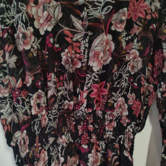 Misa women's Mayli floral midi Dress button down whimsical cottagecore boho L - Picture 3 of 6